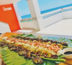 fresh seafood served with rice in the restaurant of the escape san juan hotel
