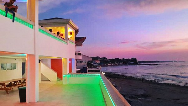 beautiful sun set sky in san juan over the escape hotel balcony